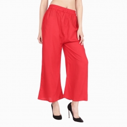 Red Rayon Palazzo Pant